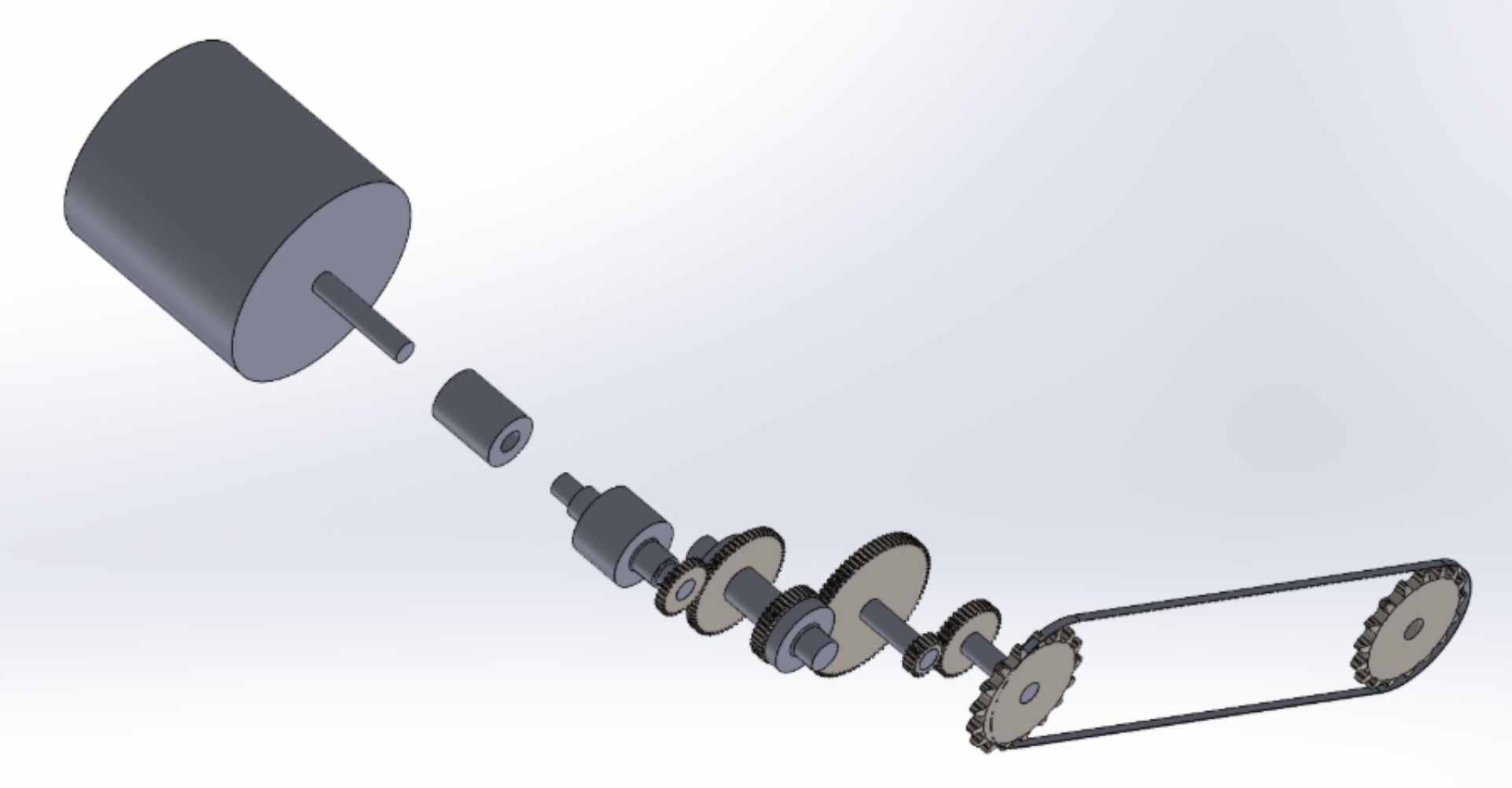 ATV powertrain SolidWorks assembly render